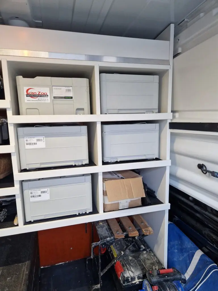 Festool werkbakken in schildersbus