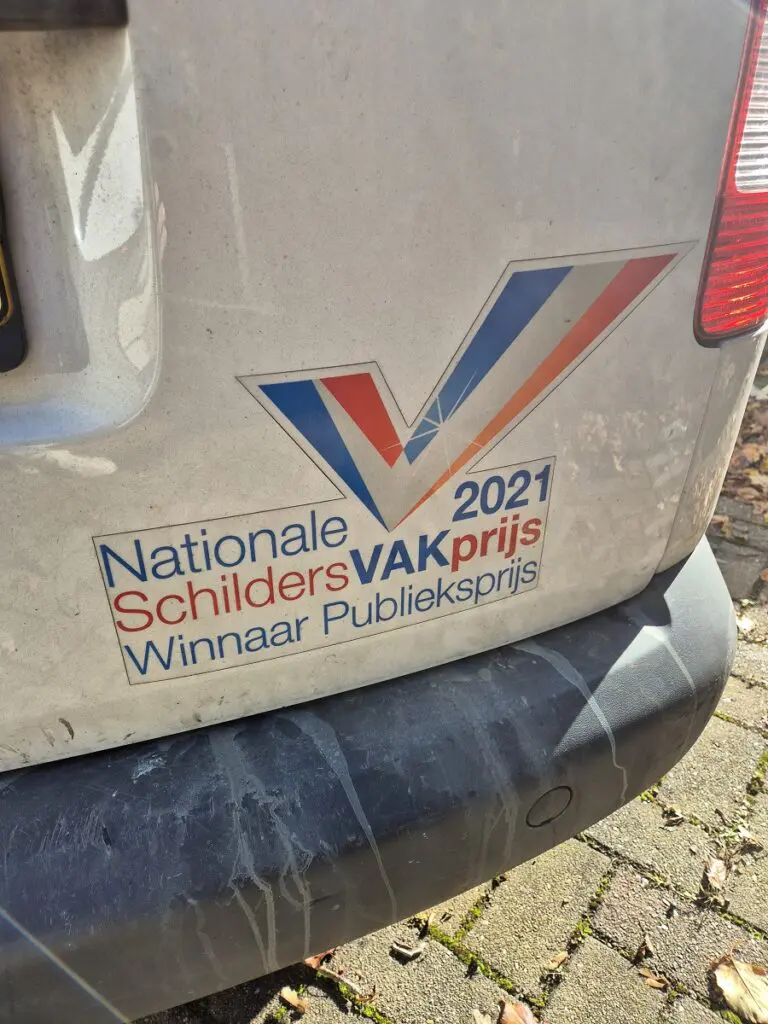 Nationale SchildersVakprijs logo op bus